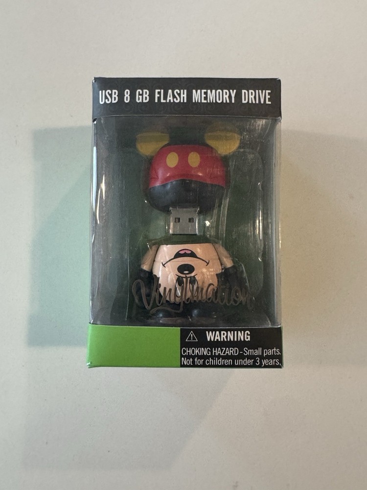 Disney Vinylmation Upside Down Mickey 3" USB 8GB Flash Memory Drive & Ext Cable