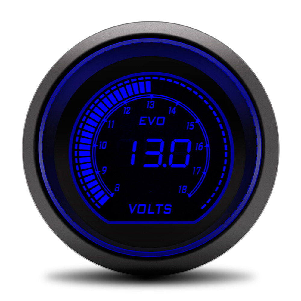 2" 52mm Blue Red Volt Voltage Car Digital LED Light Gauge Meter Universal