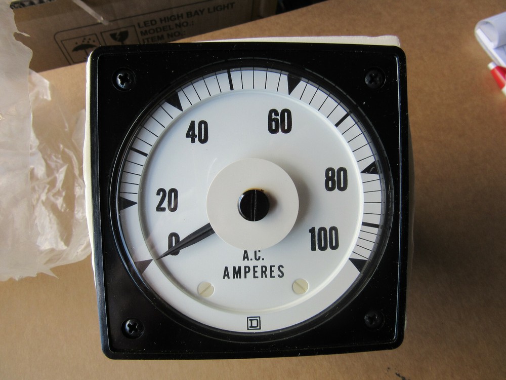 Electromagnetic EAIAF 4-1/2" Square A.C. Amperes 0-100/5A Meter NEW!!!