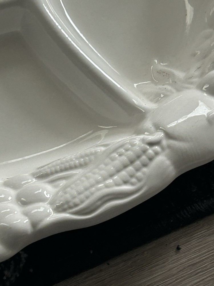 OBLONG ceramic VEGETABLE DIVIDED SERVING PLATTER