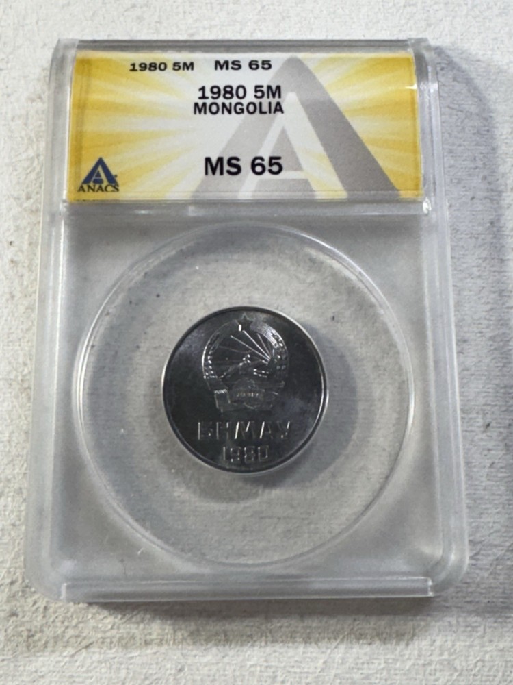 1980 Mongolia 5 Mongo Graded MS 65 by ANACS
