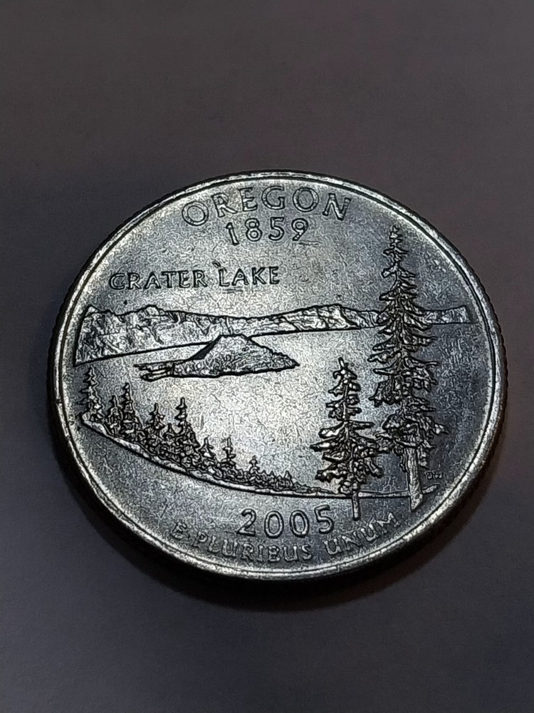 2005 P Error State Quarter. Obv. Die Chips. Oregon.