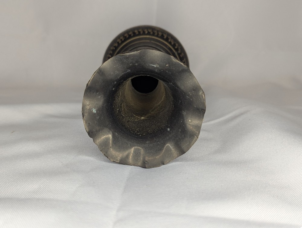 Vintage Brass Etched Vase - 11" Tall