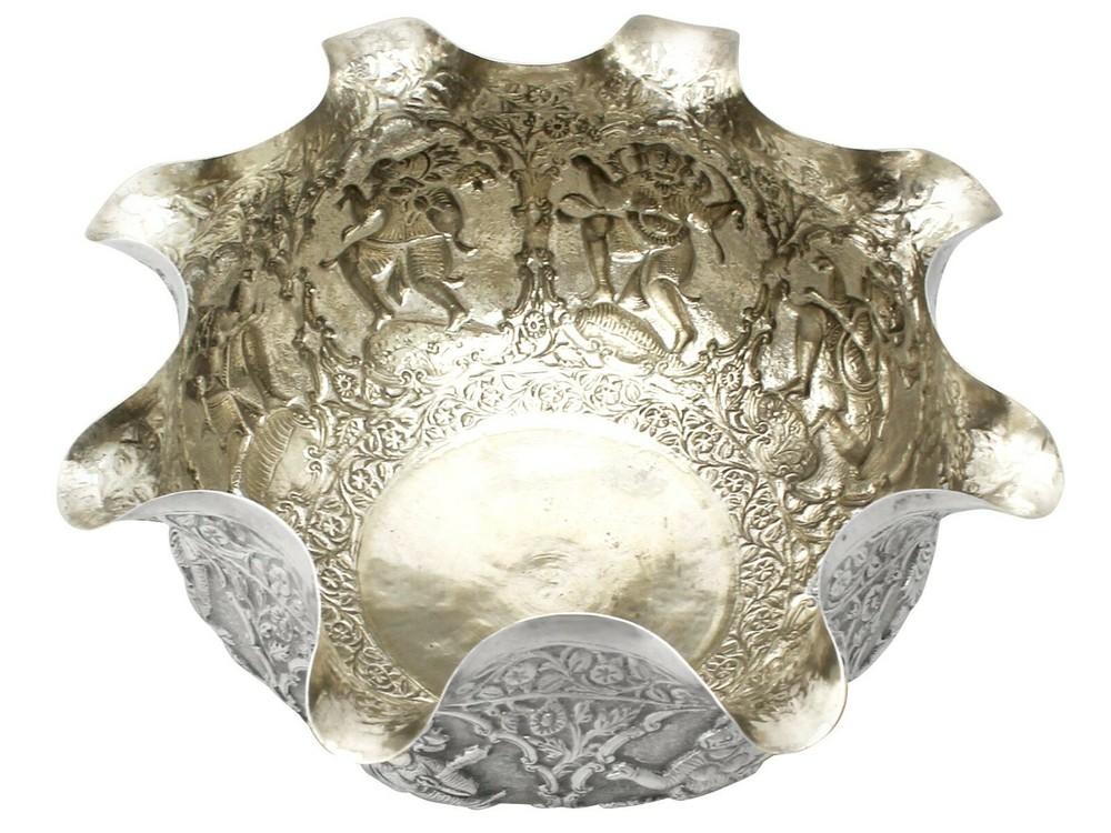 Antique Burmese Silver Bowl, Circa 1880