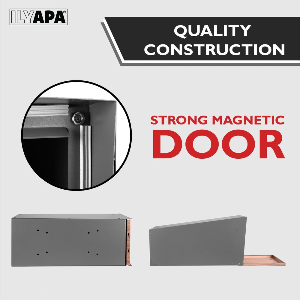 Modern Mailbox with Angle Design Post Mount - Metal Mailbox for Outside - Gray