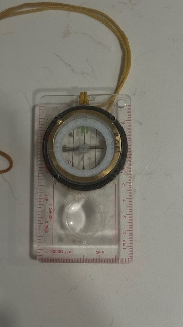 Vintage Baseplate Compass Hiking / Mapping With Lanyard