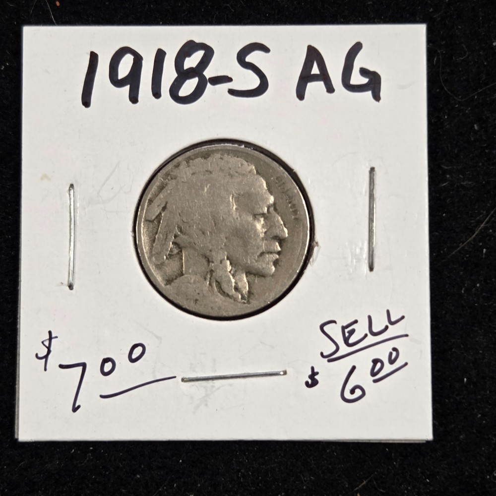 1918-S Buffalo Nickel AG