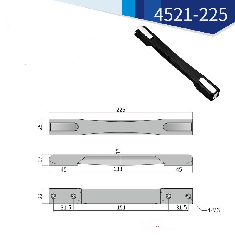 9" Black PVC Replacement Suitcase Handle Handle