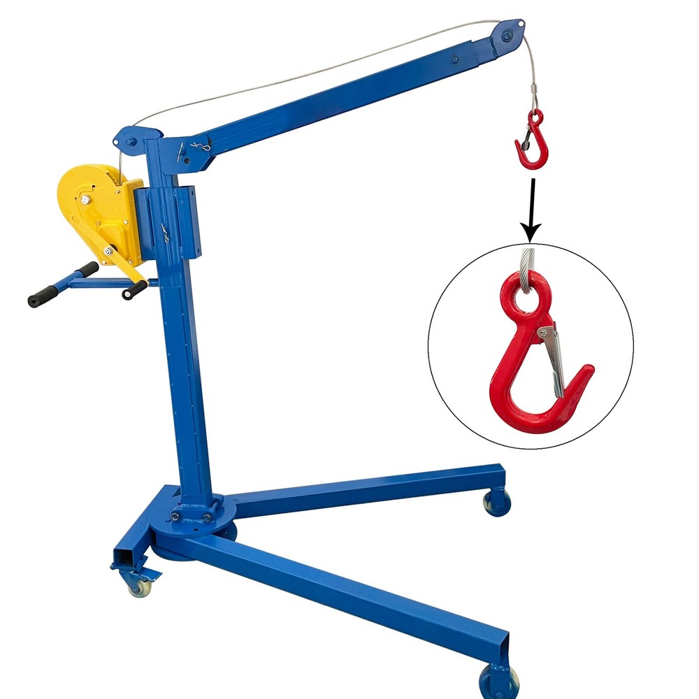 Small Folding Crane Manual Portable Lifting Machine Elevator Max 1100LBS