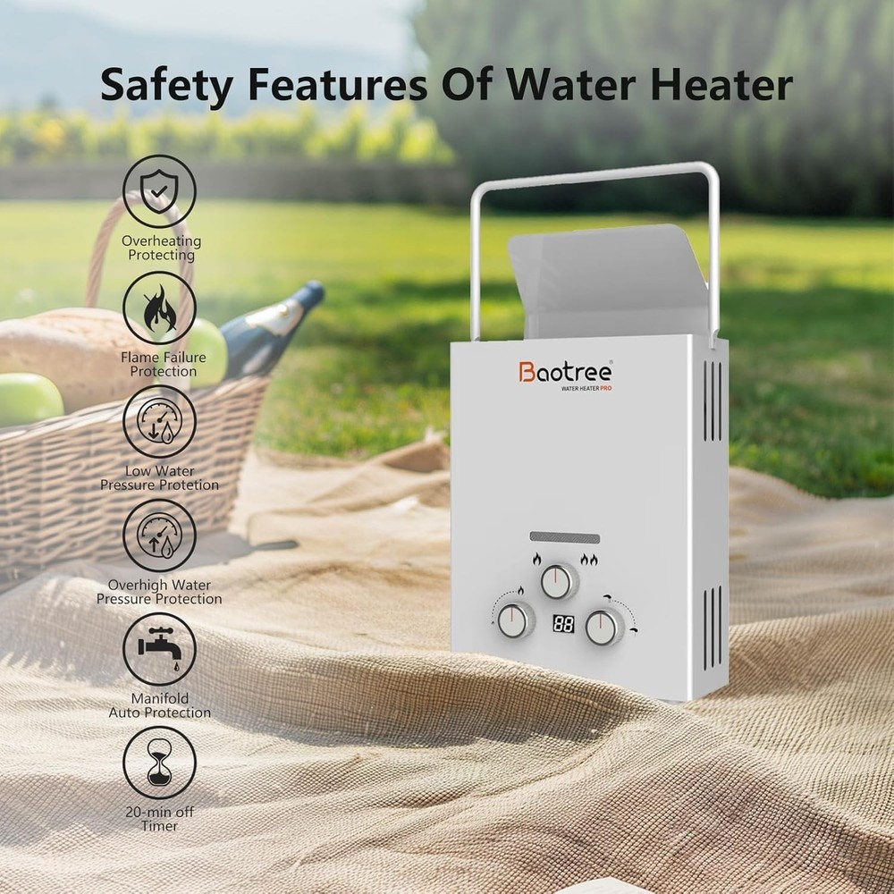 8/14/18L RV Tankless Propane Gas Hot Water Heater with Display Instant Boiler