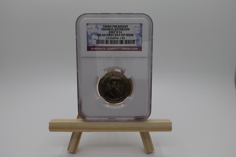 Thomas Jefferson $1 First Day of Issue 2007-D MS66 NGC