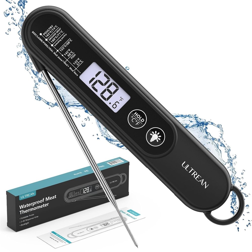 Ultra-Fast Waterproof Digital Meat Thermometer with Backlight