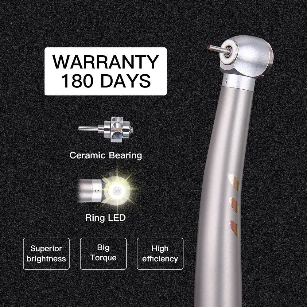 Dental LED High Speed Handpiece 4Hole E-Generator Shadowless Push