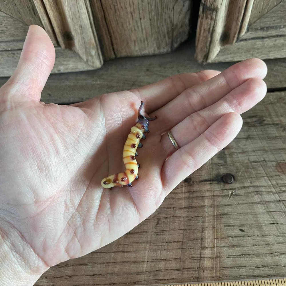 Caterpillar Art Glass Handblown Standing 2" Unique
