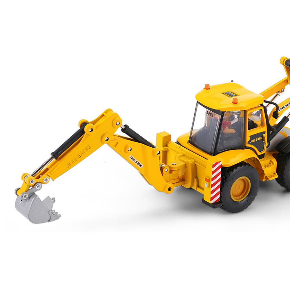 Backhoe Excavator Tractor Loader Model Toy Diecast Construction Vehicle Yellow