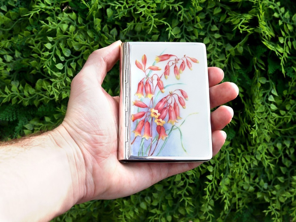 Vintage German Silver and Enamel Card Case