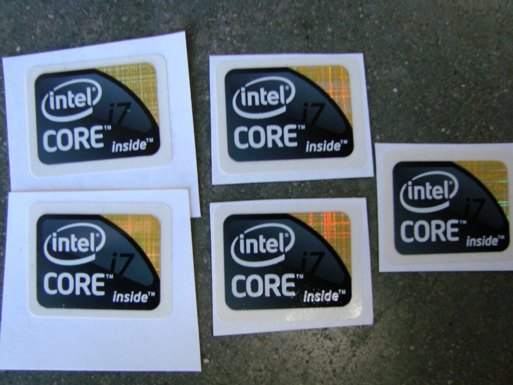 5pcs Genuine Original Intel Core i7 Black sticker label badge logo