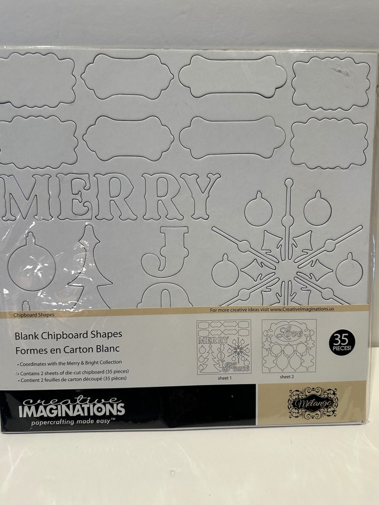 Creative Imaginations Chipboard Shapes Merry & Bright