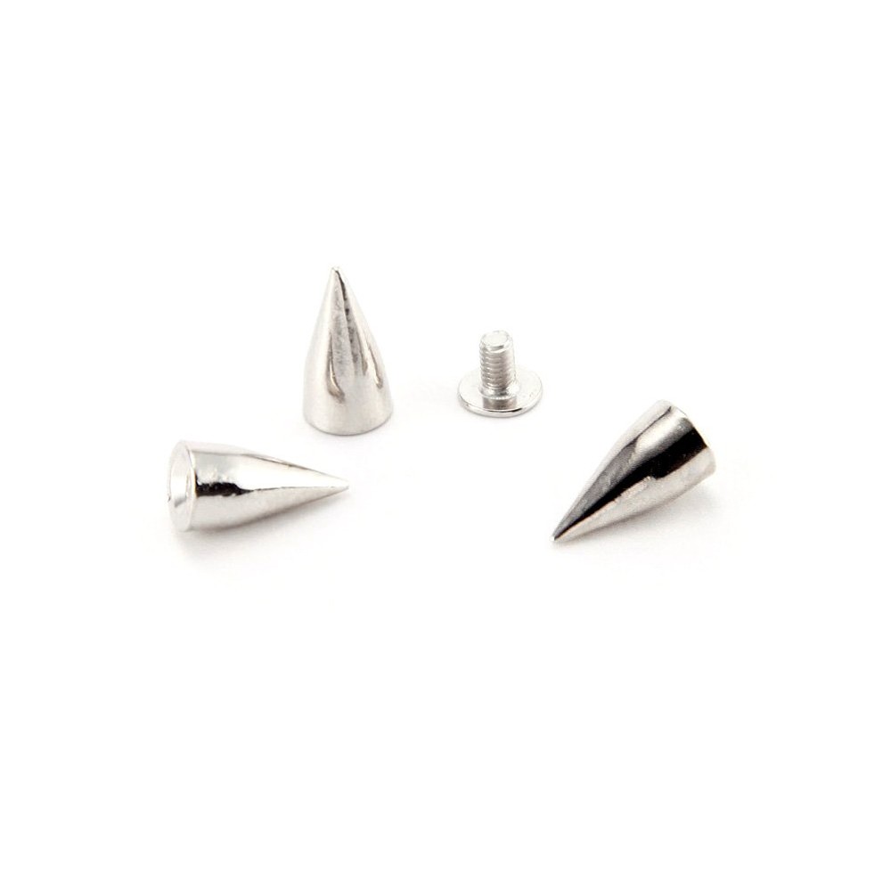 100 Pcs Spike Bolts Stud Rivets Cone Spikes Screwback Studs Metal