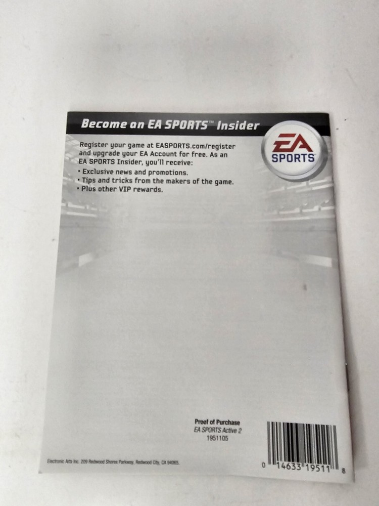 ps3 EA active 2 manual only NO GAME