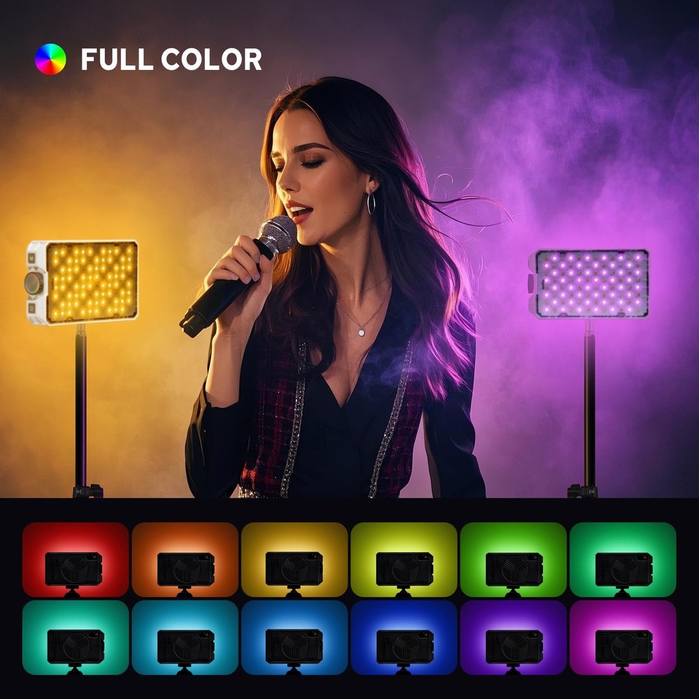 C30R RGB Light Panel 30W, Portable Led Video Light Panel w/Diffusion, 1800K~1...