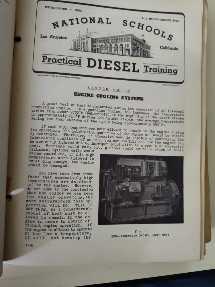 Vintage National Schools Practical Diesel Training Course Bound + 40 Booklets