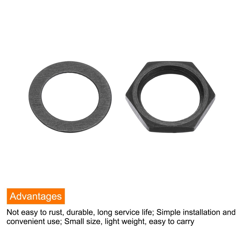 6Sets Guitar Nuts and Washers 3/8" Guitar Input Output Jack Socket Grey Black