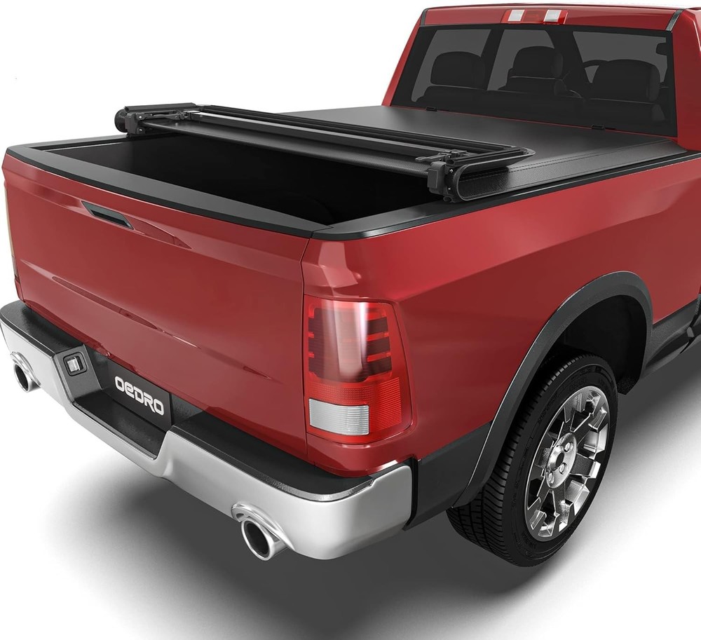 Quad-Fold Soft Tonneau Cover for 8 ft Ram Fleetside Bed – Weatherproof, Easy