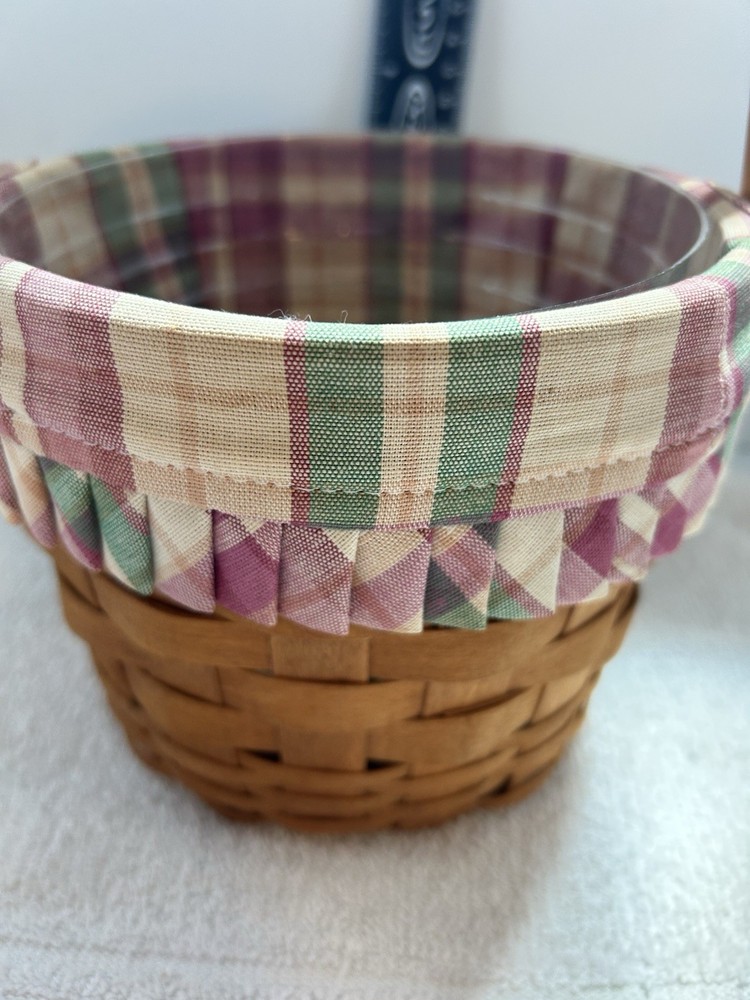 Longaberger 2000 Retired Small Fruit Basket Combo #13005 Liner & Protector