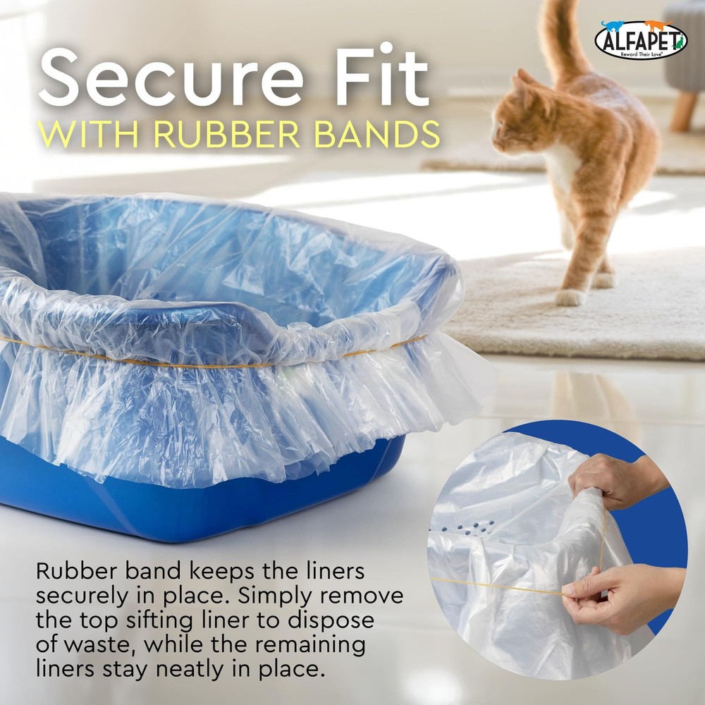 Alfapet Kitty Cat Pan Disposable Sifting Liners- 10-Pack + 1 Transfer Liner-L...