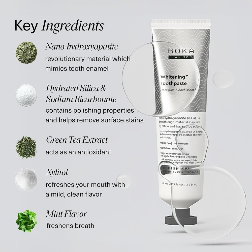 Boka Fluoride-Free Nano Hydroxyapatite Toothpaste Sensitive Teeth 4oz Mint