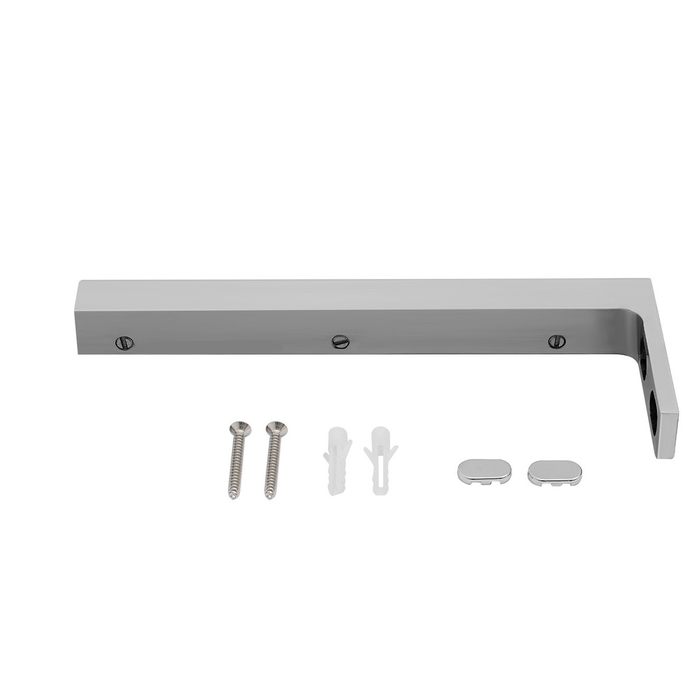 Glass Door L-Shape Stabilizing Bracket Glass Support Bracket Stabilizer Silver~