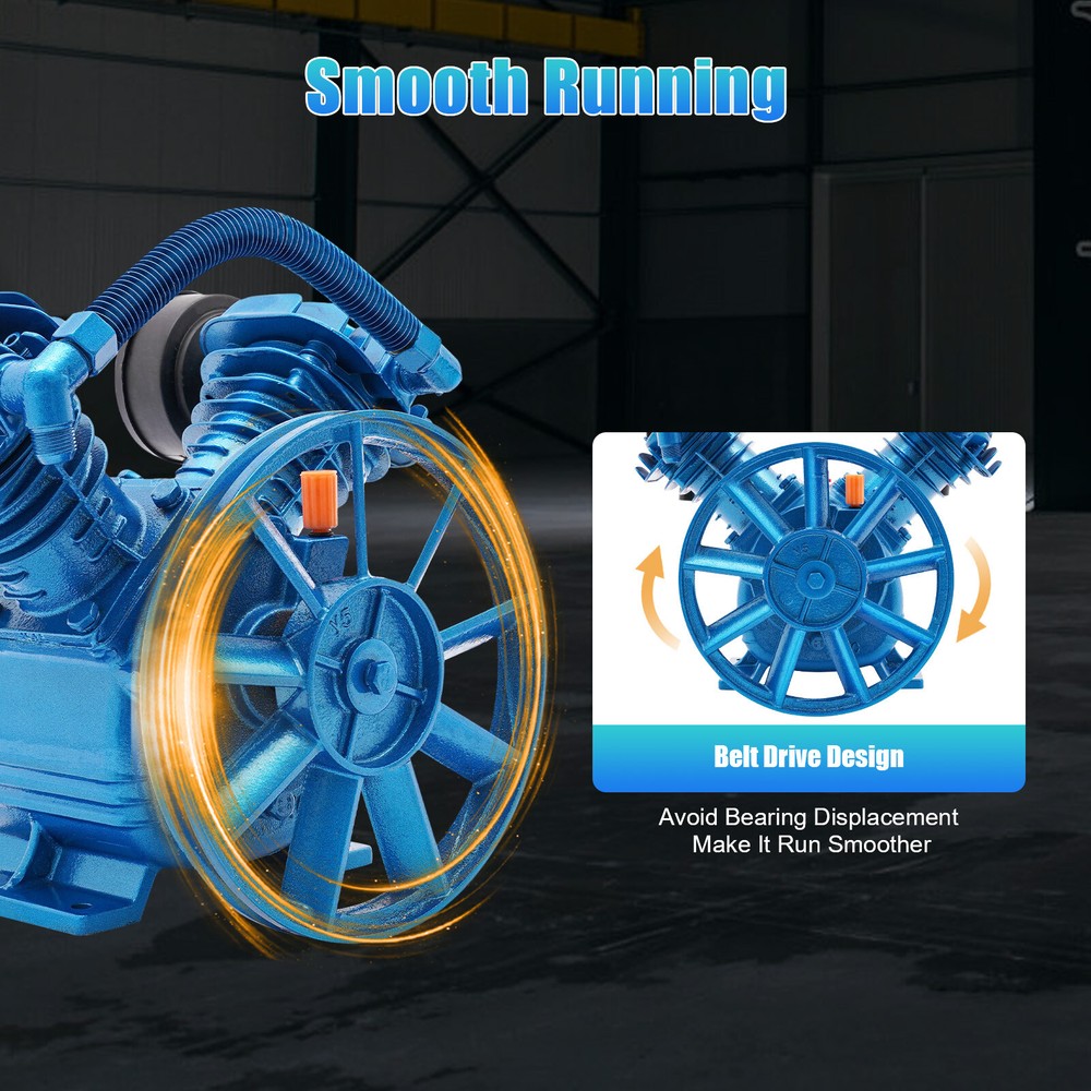 Replacement Air Compressor Pump Single Stage V Style Twin Cylinder 3 HP 2-Piston