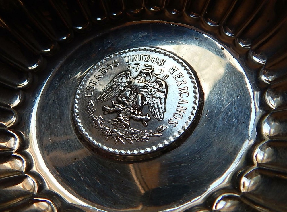 Mexican Sterling Wine Tasting Cup with Embedded Peso