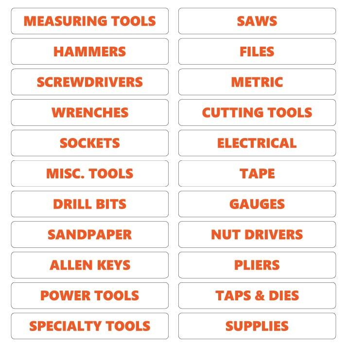 Toolbox Organizational Magnetic Rounded Labels By DCM Solutions