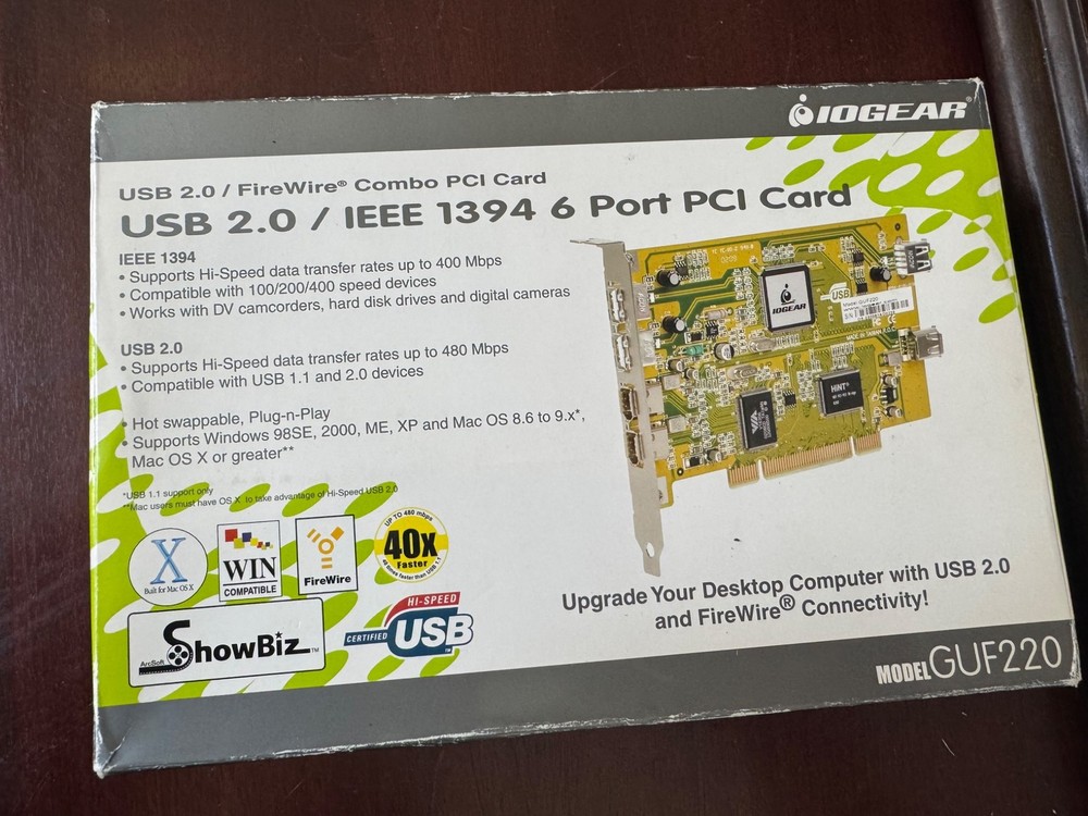 IOGEAR GUF220 USB 2.0 & FireWire Combo PCI Card