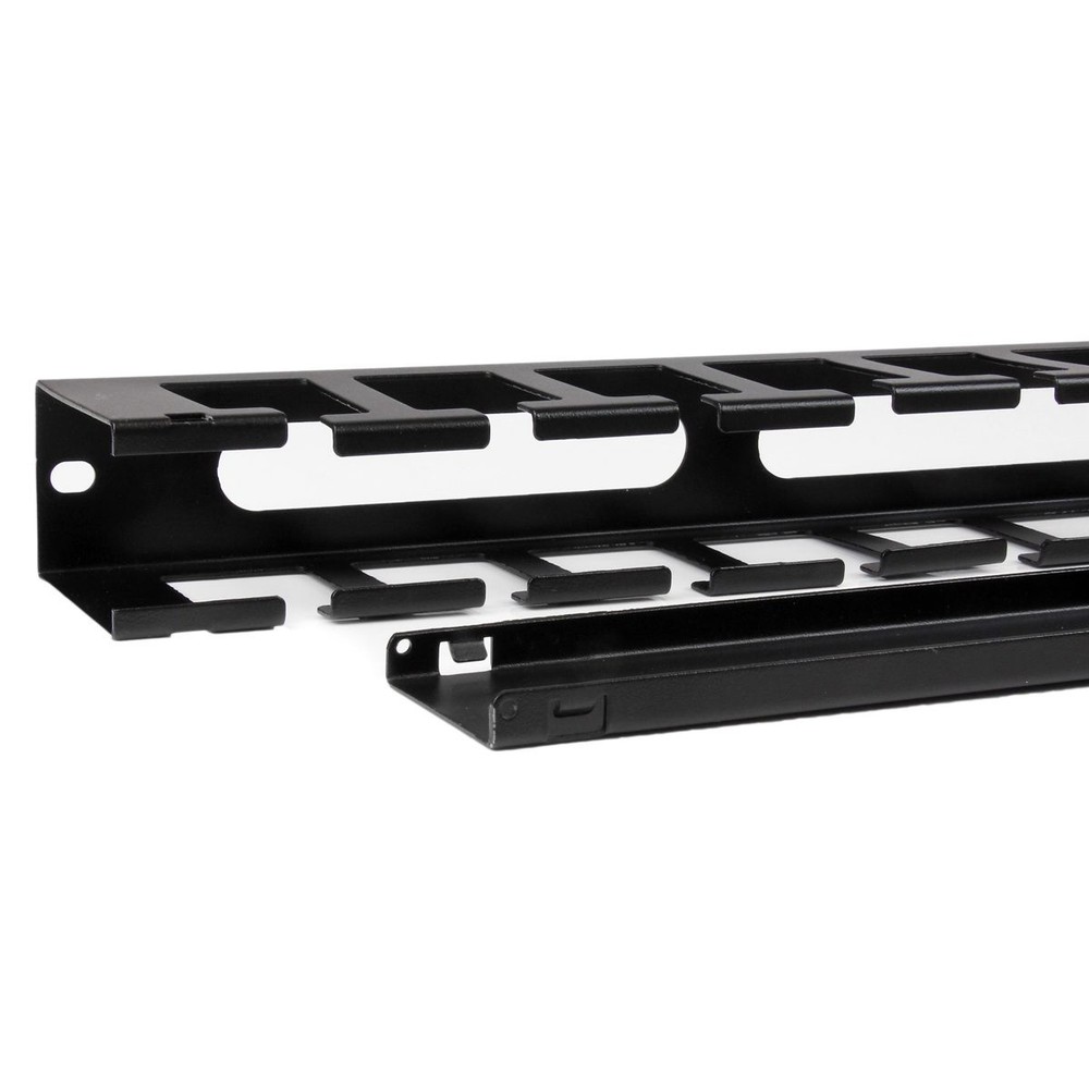 StarTech 1U Horizontal Finger Duct Rack Cable Management Panel with Cover