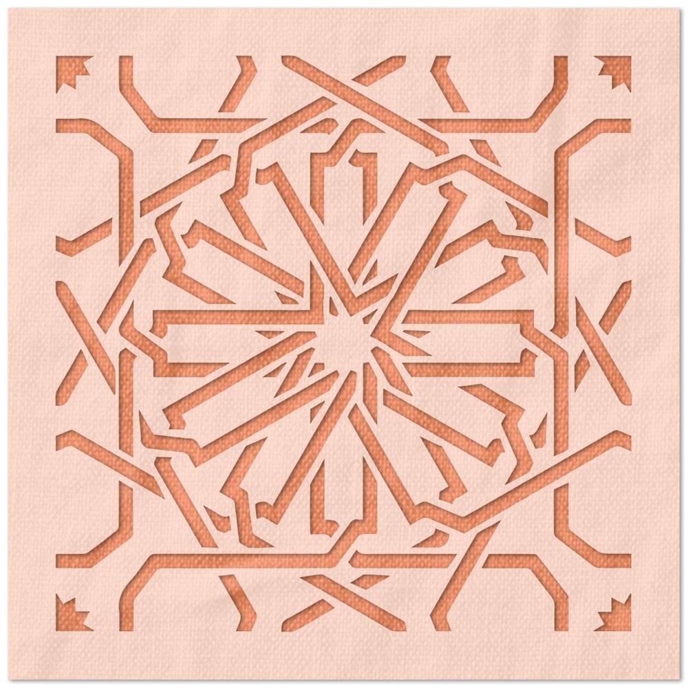 Reusable Moroccan Pattern Wall Art Stencil for DIY Crafts - StencilAir