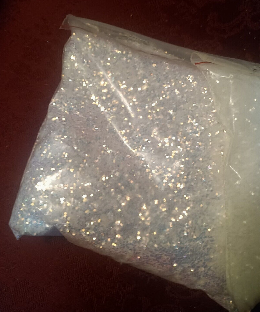 Iridescent Glitter White and Silver Crafting