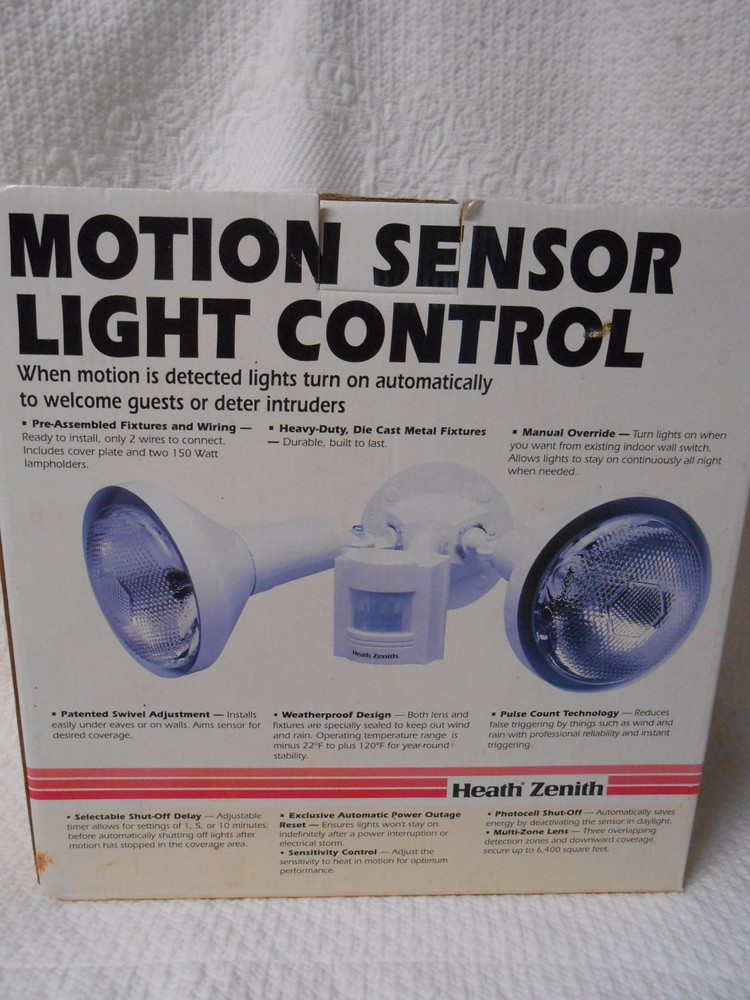 Motion Sensor Light Control Protection Bonus 2 Free 150 Watts Bulbs Included