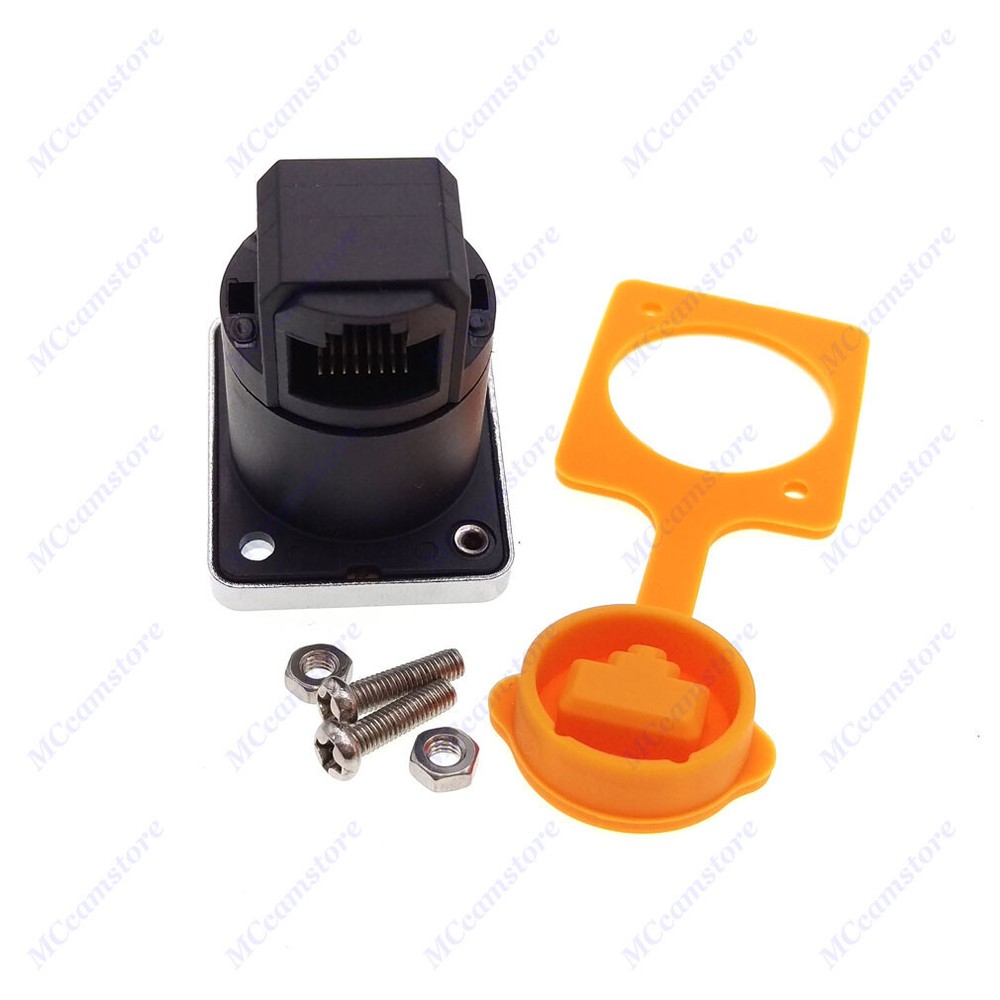 RJ45 Waterproof Shield Female Socket Chassis Panel Mount Network Connectors