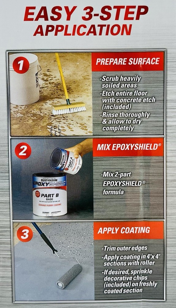 RUST-OLEUM 251966 EPOXY SHIELD TAN GARAGE FLOOR PAINT KIT 250 Sq Ft Coverage