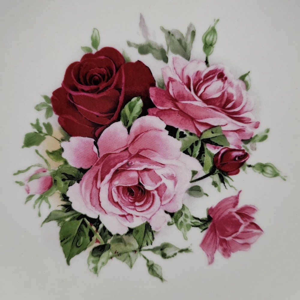 NEW! Baum Bros Formalities Rose Cake Plate w/Matching Server Ceramic