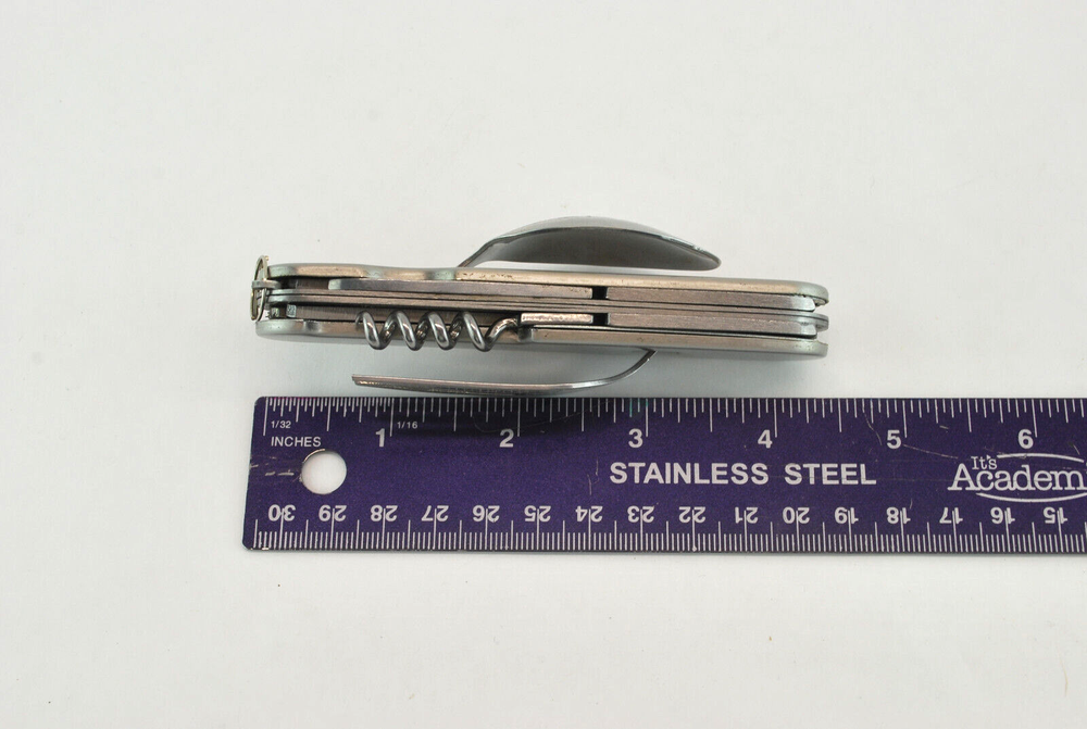 Survival Spoon Fork Multi-tool Corkscrew Awl Knife Can Opener Emergency Prepper