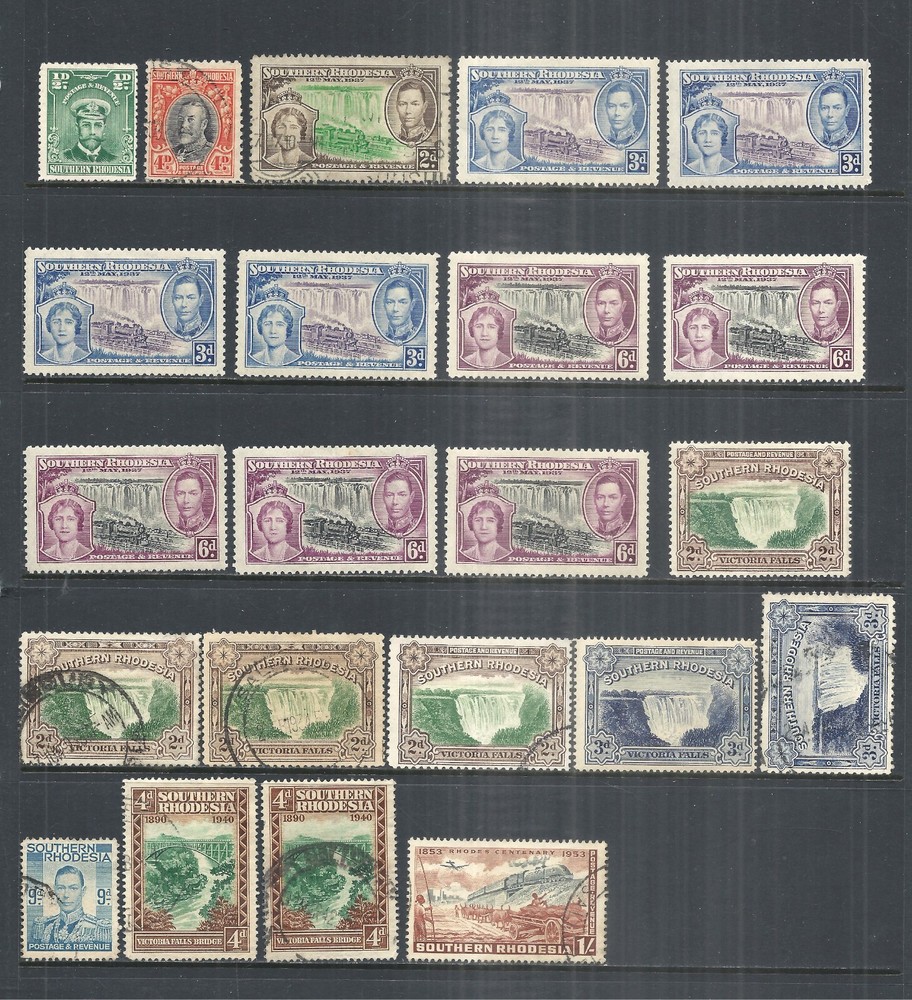 SOUTH RHODESIA   VARIOUS MINT & USED ISSUES     1924 to 1953