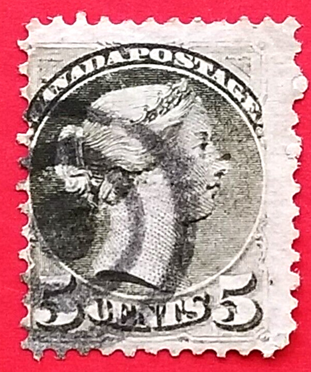 Canada Stamp #38 "Small Queen Issue - slate green" Used