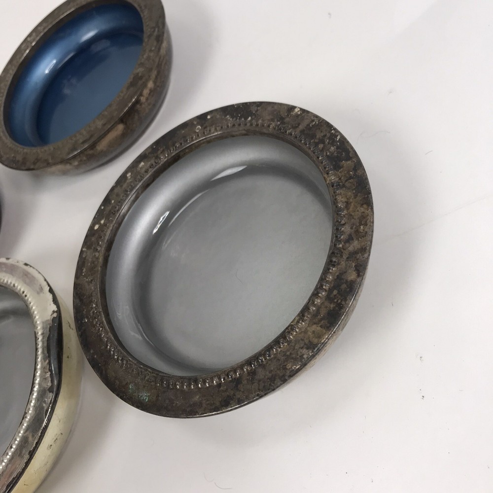 Vintage W&S Blackington Coasters Ashtrays 4 pc USA silver plated
