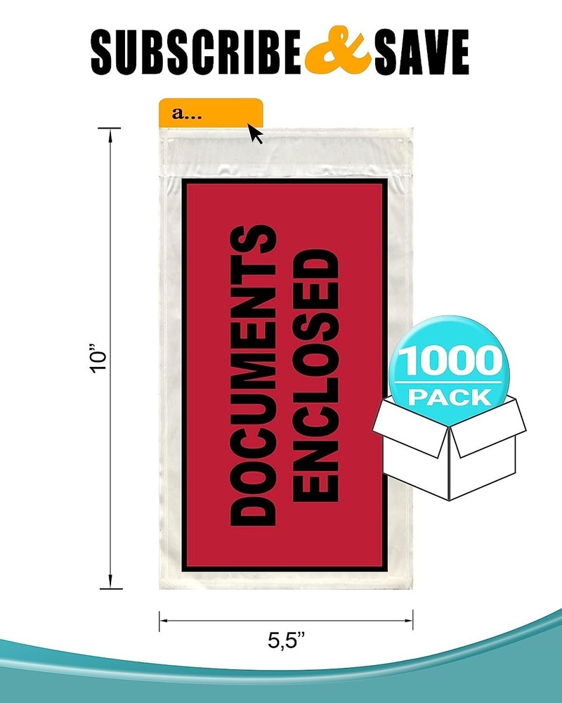 1000 Important Papers Packing Envelopes 5.5 x 10 Back Loading