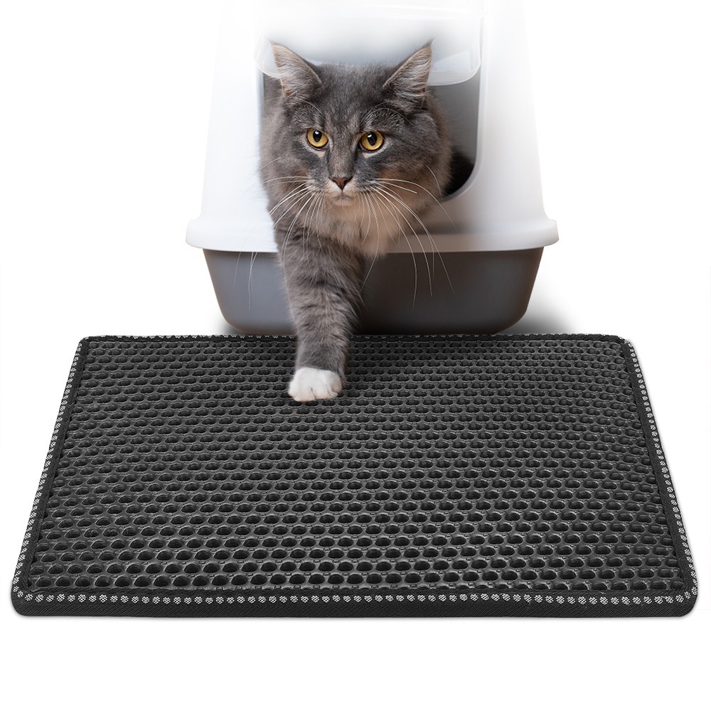 Double Layer Rice Shape Cat Litter Pad Cat Litter Cleaning Splash Proof Filter