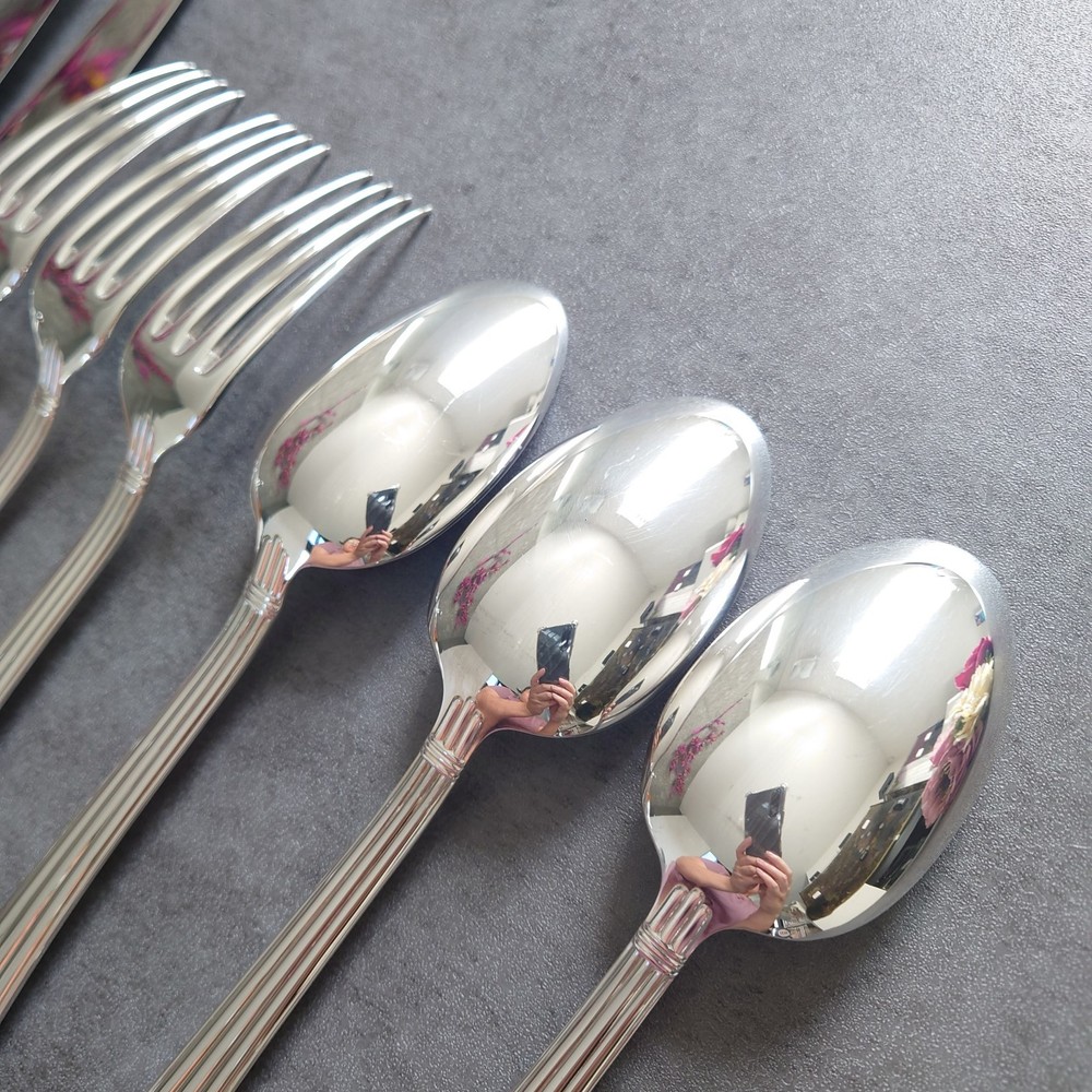 Christofle Aria 9pcs Silverplate Flatware Table Knife Fork Spoon Excellent